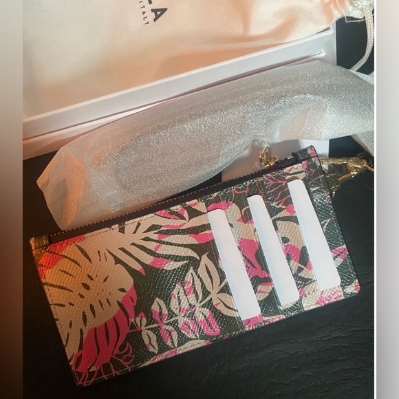 Furla card wallet wristlet in palm foliage - Picture 4 of 10
